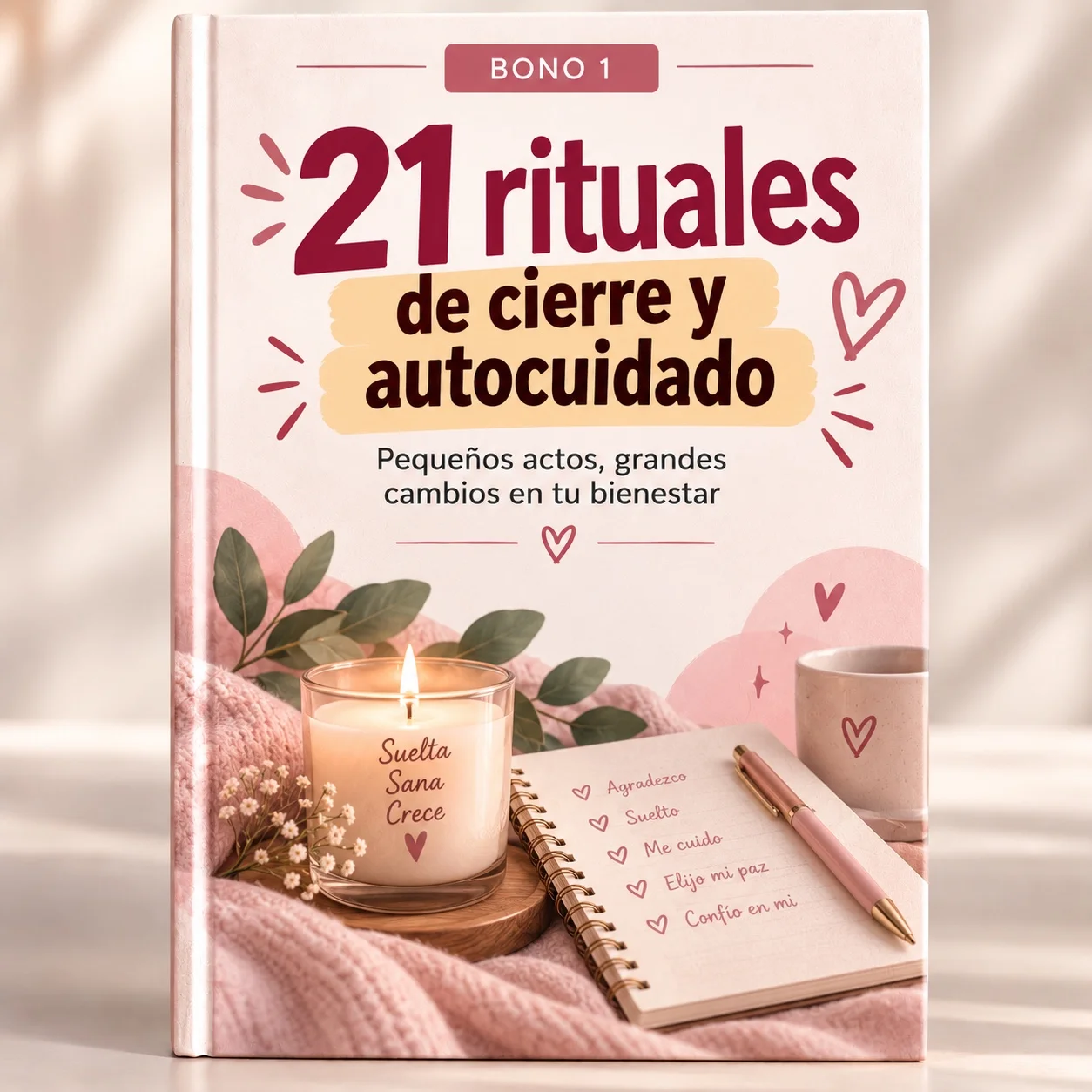 Mockup del bono 1: 21 Rituales de cierre y autocuidado